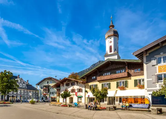 Stadtzentrum in Garmisch Auf Klassenfahrt mit HEROLÉ: Stadtzentrum in Garmisch.