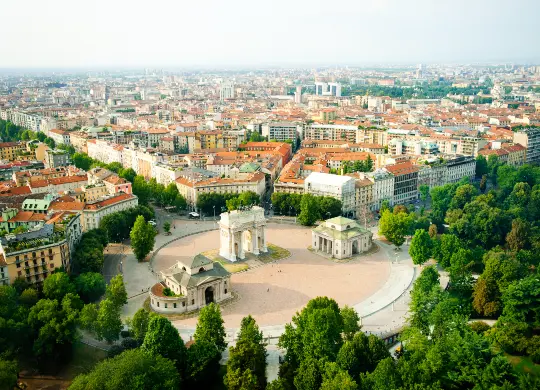 Auf Klassenfahrt mit HEROL&Eacute;: Panoramablick auf Mailand.