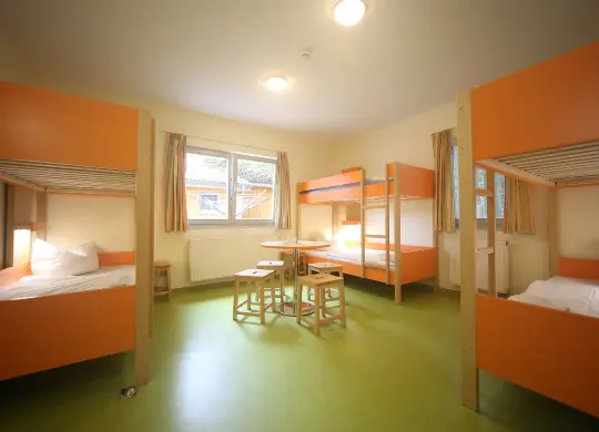 Auf Klassenfahrt mit HEROLÉ: Mehrbettzimmer der Jugendherberge Mirow, Mecklenburger Seen