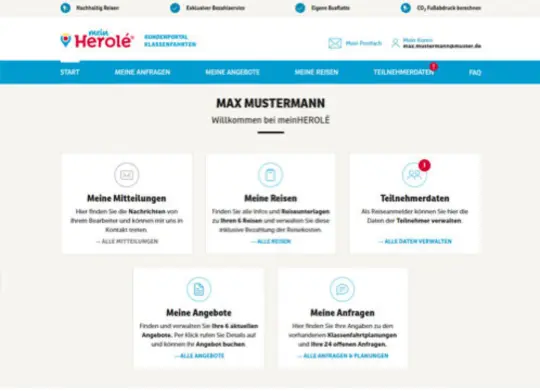 Startseite Kundenportal meinHEROLÉ Startseite des Kundenportals von meinHEROLÉ