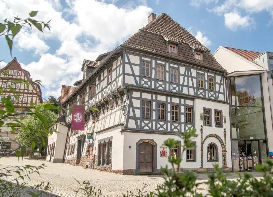 Lutherhaus in Eisenach Auf Klassenfahrt mit HEROLÉ: Außenansicht Lutherhaus in Eisenach