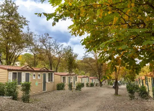 Auf Klassenfahrt mit HEROLÉ: Beispiel eines Mobilhomes im hu Firenze Certosa Camping bei Florenz