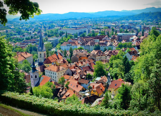 Ljubljana vom Schloßgebiet Auf Klassenfahrt mit HEROLÉ: Ljubljana vom Schloßgebiet.