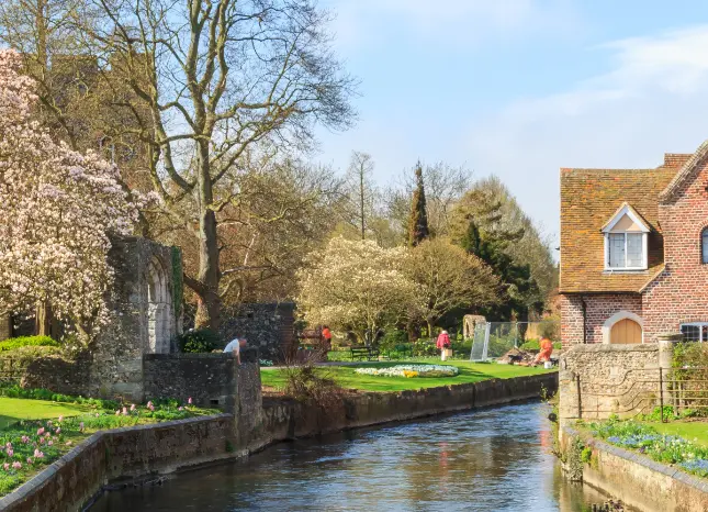 Fluss Stour in Canterbury Auf Klassenfahrt mit HEROLÉ: Fluss Stour in Canterbury.