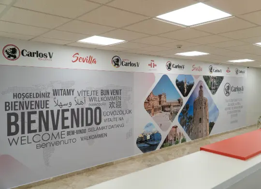 Auf Klassenfahrt mit HEROLÉ: Eingang zur Sprachschule Carlos V in Sevilla