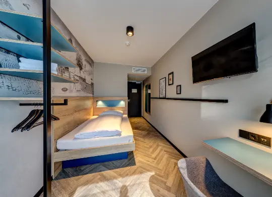 Auf Klassenfahrt mit HEROLÉ: Beispiel-Einzelzimmer im schulz Hotel Berlin