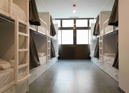 Klassenfahrt Barcelona: Equity Point Sea Hostel, 8-Bett-Zimmer Auf Klassenfahrt mit HEROLÉ: 8-Bett-Zimmer im Equity Point Sea Hostel in Barcelona
