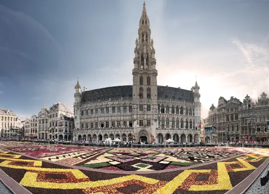 Grand Place mit Blumenteppich in Brüssel Auf Klassenfahrt mit HEROLÉ: Grand Place mit Blumenteppich in Brüssel.