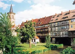 Auf Klassenfahrt mit HEROLÉ: Sicht auf die Krämerbrücke in Erfurt.