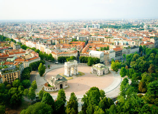 Panoramablick auf Mailand Auf Klassenfahrt mit HEROLÉ: Panoramablick auf Mailand.
