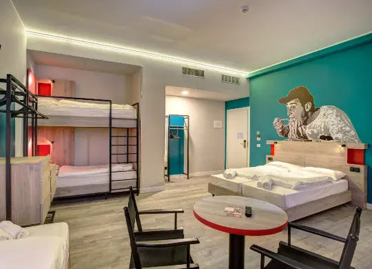 Auf Klassenfahrt mit HEROLÉ: Mehrbettzimmer im Meininger Hotel in Rom