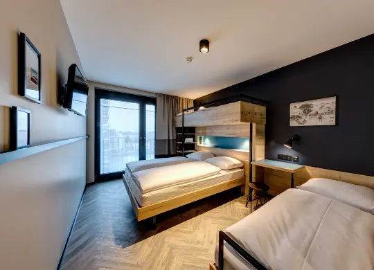 Auf Klassenfahrt mit HEROLÉ: Beispiel-Mehrbettzimmer im schulz Hotel Berlin