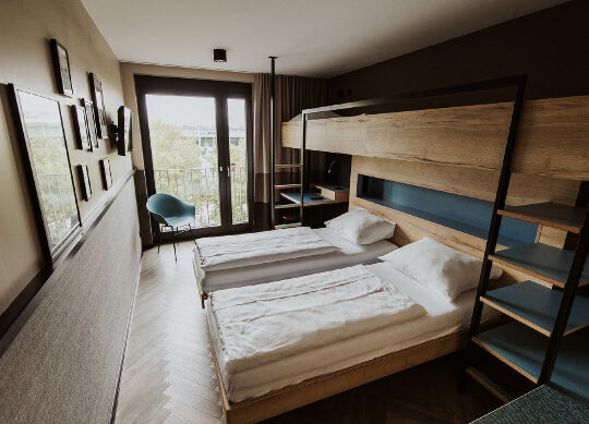 Auf Klassenfahrt mit HEROLÉ: Mehrbettzimmer im Schulz Hotel Berlin Wall in Berlin