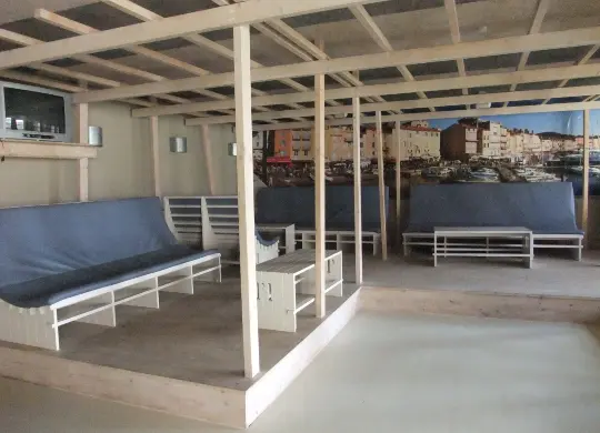 Aufenthaltsbereich des Maritimen Jugenddorf Wieck an der Ostsee  Auf Klassenfahrt mit HEROLÉ: Aufenthaltsbereich des Maritimen Jugenddorf Wieck an der Ostsee.