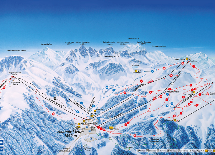 Auf Klassenfahrt mit HEROLÉ: Pistenplan Axamer-Lizum Saison 2022 / 2023