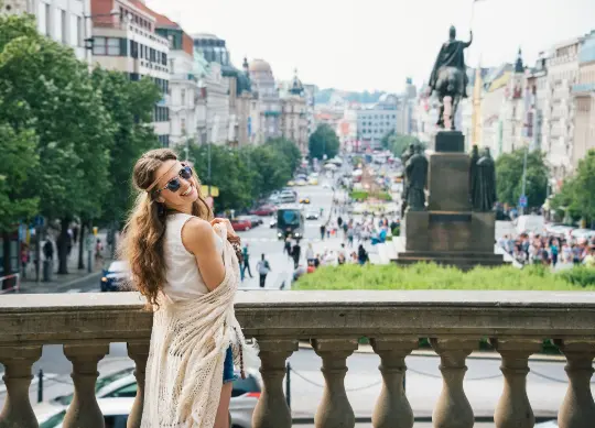 Wenzelsplatz in Prag  Auf Klassenfahrt mit HEROLÉ: Wenzelsplatz in Prag.