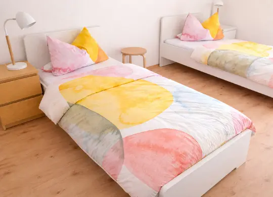 Auf Klassenfahrt mit HEROLÉ: Schlafzimmer Sommerhof Granzow Mecklenburger Seen