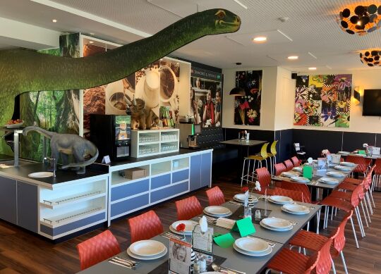 Speiseraum in der JH Bollendorf in der Eifel Auf Klassenfahrt mit HEROLÉ: Speiseraum in der JH Bollendorf in der Eifel