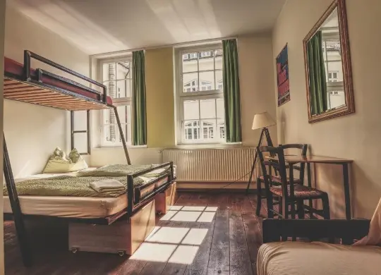 Vierbettzimmer im Opera Hostel in Erfurt Auf Klassenfahrt mit HEROLÉ: Vierbettzimmer im Opera Hostel in Erfurt