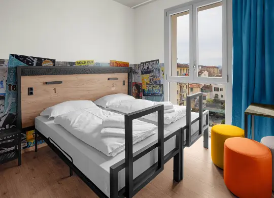 Auf Klassenfahrt mit HEROLÉ: Zimmerbeispiel a&o Hostel Firenze Campo di Marte in Florenz