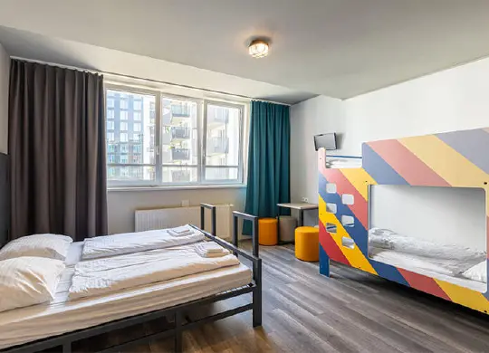 Auf Klassenfahrt mit HEROLÉ: Zimmerbeispiel im a&o Hostel Wien Hauptbahnhof