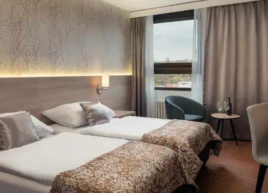 Auf Klassenfahrt mit HEROLÉ: Zimmerbeispiel im Hotel Olsanka in Prag