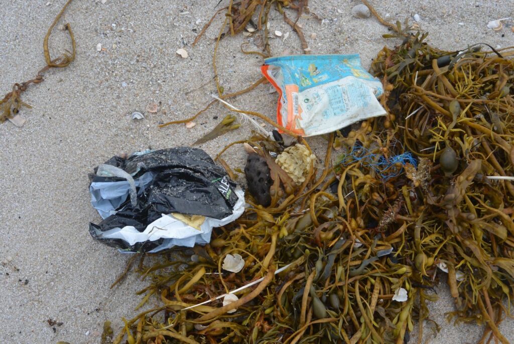 Plastikmüll am Strand von Sylt.